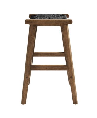 Saoirse Woven Rope Wood Counter Stool, Set of 2