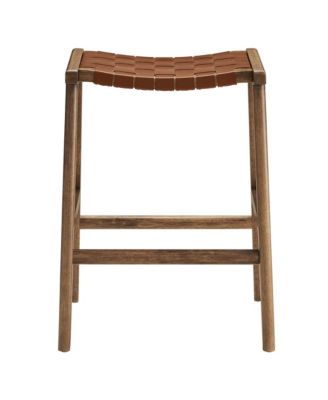 Saoirse Faux Leather Wood Counter Stool, Set of 2