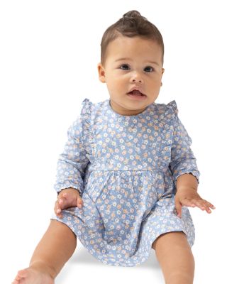 Girls' Country Calico Ruffled Long Sleeved Bodysuit Dress  - Baby
