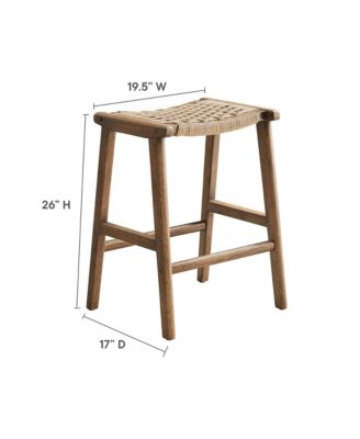 Saoirse Woven Rope Wood Counter Stool, Set of 2