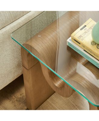 Ondine Glass Top Side Table