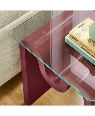 Ondine Glass Top Side Table