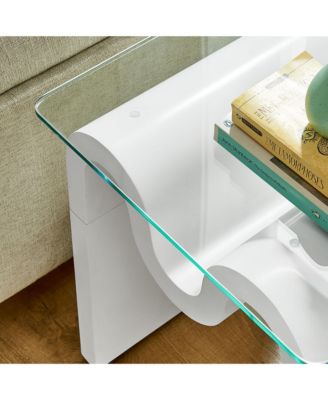 Ondine Glass Top Side Table