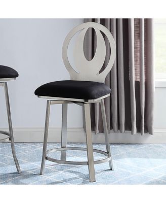 Seneca 24-inch Microfiber Swivel Barstools with Steel Frame, Set of 2