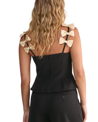 Contrast Bow Tailored Top