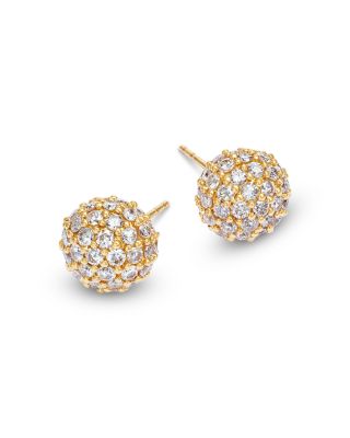 Diamond Cluster Stud Earrings in 14K Gold, 2.0 tcw