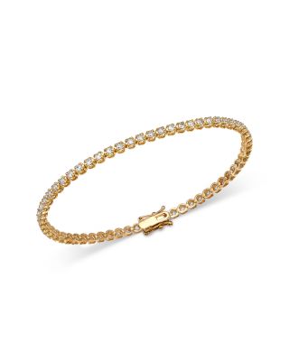 Diamond Crown Set Tennis Bracelet in 14K Gold, 1.50 tcw