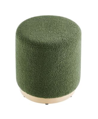 Tilden 16" Round Sherpa Upholstered Ottoman