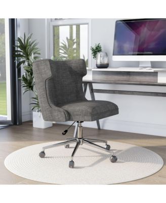 Leona Fabric Wingback Swivel Office Chair