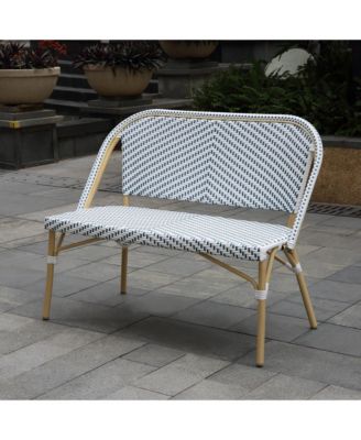 Doria 2-Seater Outdoor Loveseat with Diagonal Wicker Design