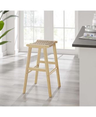 Saoirse Woven Rope Wood Bar Stool, Set of 2