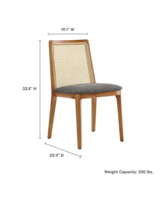Monarch Wood and Rattan Dining Side Chair
