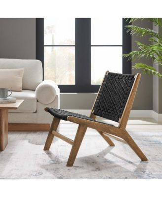 Saoirse Woven Rope Wood Accent Lounge Chair