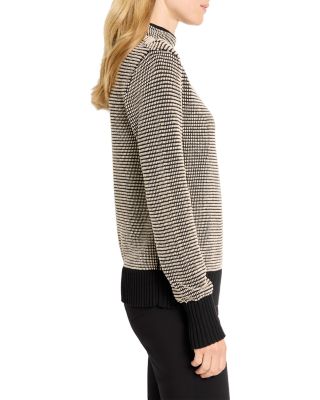Funnel Neck Pixel Knit Sweater