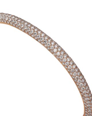 18K Rose Gold Diamond Classic Diamond Pav&amp;eacute; Bangle Bracelet