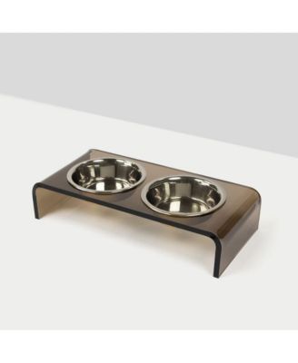 Small Bronze Pet Feeder, 1 Pint Bowls
