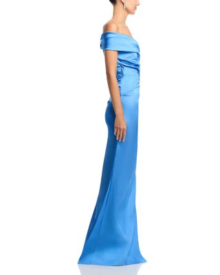 Satin Stretch Off The Shoulder Gown
