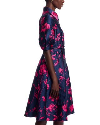 Jacquard Puff Sleeve Dress