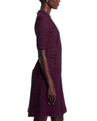 Metallic Tweed Geo Stripe Dress