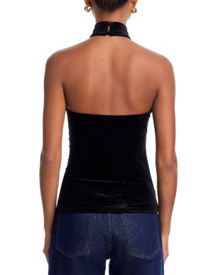 Rosette Velvet Halter Top - Exclusive