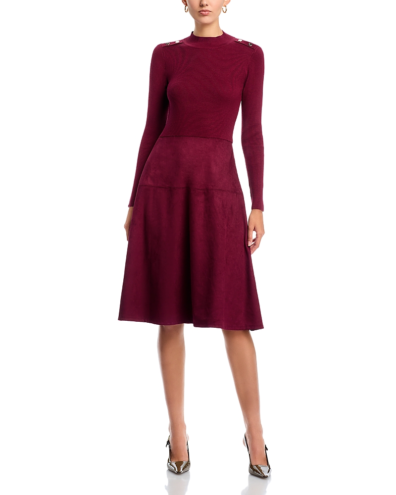 T Tahari Mock Neck Long Sleeve Dress - Exclusive