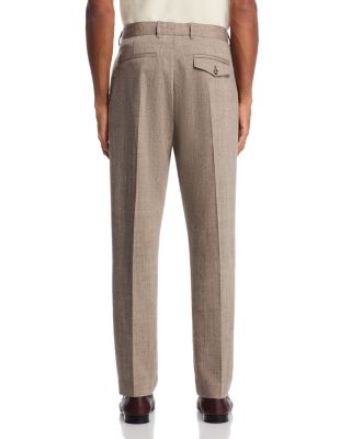 Tapered Fit Pleated Trousers