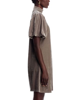Mock Neck Velvet Dress