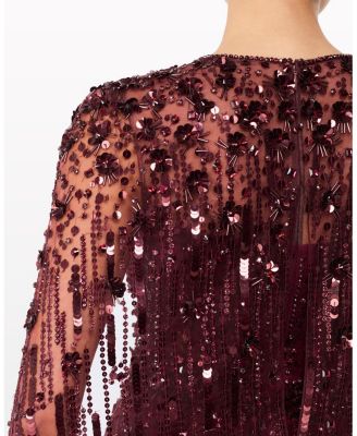 Ruby Embellished Cape Maxi Dress