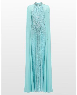 Thea Embellished Cape Maxi Dress