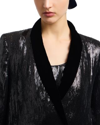 Sequined Double Breasted Blazer