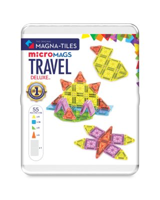 microMAGS Travel Set Deluxe Magnetic Construction Set, 55 Piece - Ages 3+