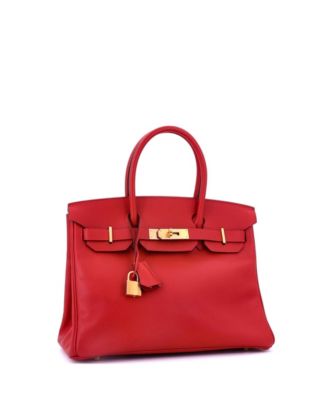 Birkin 30 Handbag Red Epsom with Gold Hardware