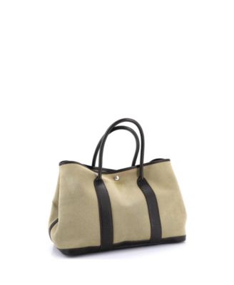 36 Garden Party Tote Toile and Leather