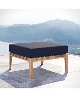 Clearwater Outdoor Patio Teak Wood Ottoman