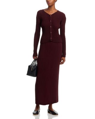 Hatching Pleats Skirt