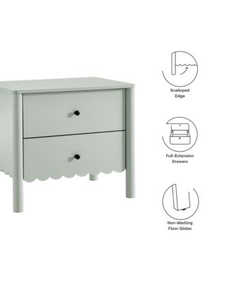 Emmeline Scalloped 2-Drawer Nightstand