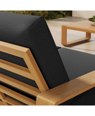 Lirienne Outdoor Patio Aluminum Faux Wood Loveseat