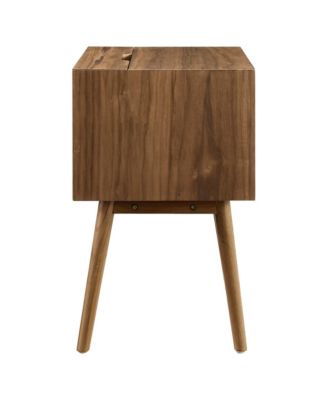 Ember Wood Nightstand With USB Ports
