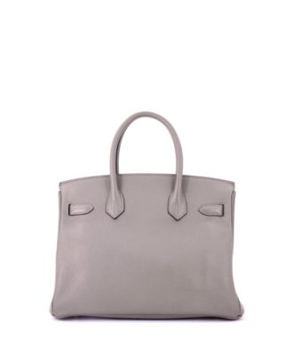 Birkin 30 Handbag Grey Novillo with Gold Hardware