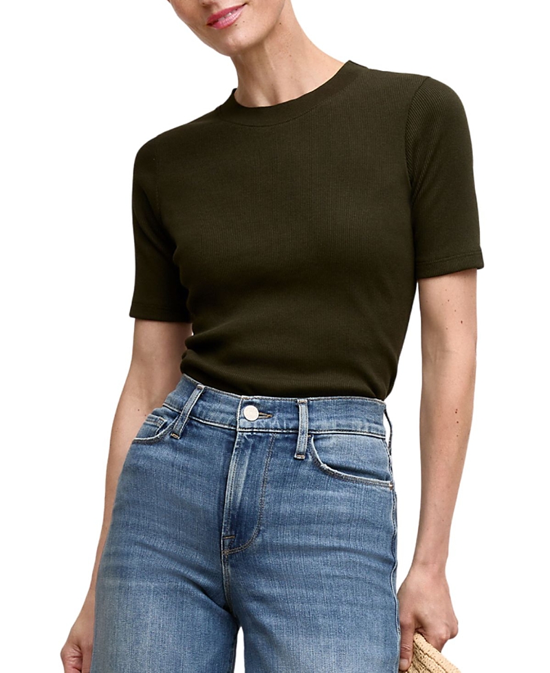 M.m.lafleur M. M.lafleur Blanche Button-back Plush Pima Top In Brown