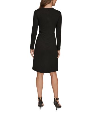 Ruched Hardware Trim Dress