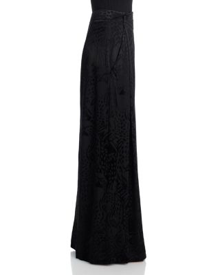 Leopard Jacquard Wide Leg Pants