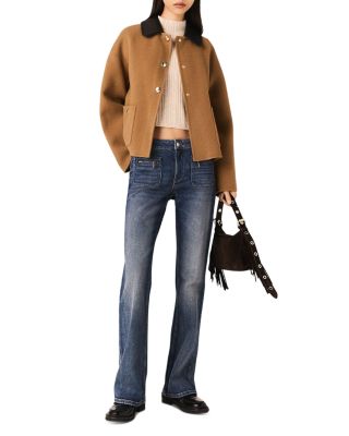 Double-Faced Coat with Leather Collar