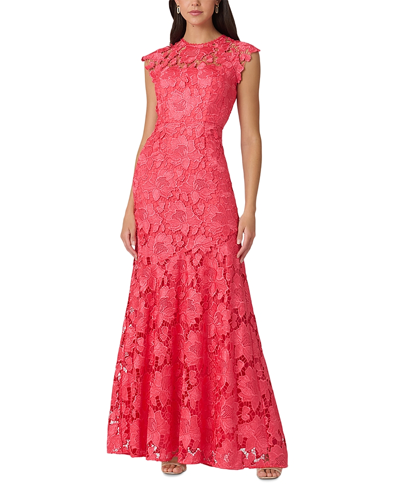 Shoshanna Raven Lace Dress In Red