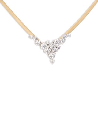 18K Yellow Gold Marrakech Diamond V Cluster Collar Necklace, 16.5"