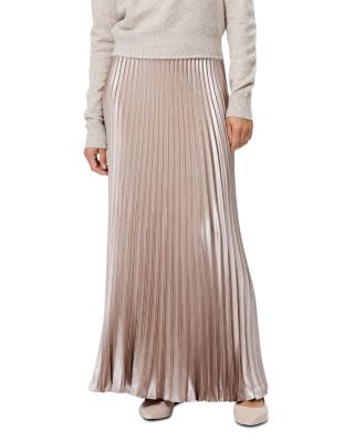 Marielle Satin Pleated Maxi Skirt