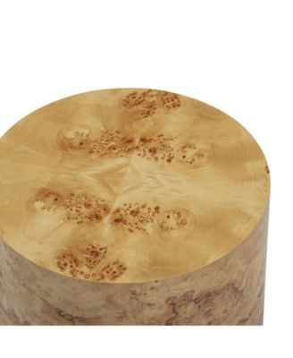  Fig Natural Burl Drum Side Table