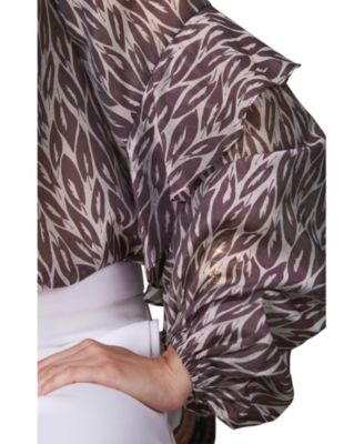 Women's Leaf Print Blouse