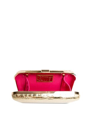 Rose Croc Embossed Leather Clutch