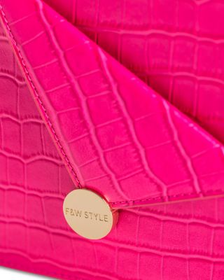 Kandi Croc Embossed Leather Handbag